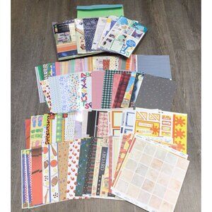 Lot Of 80+ Scrapbook Papers Many Themes & Patterns Tote 12x12 8x10